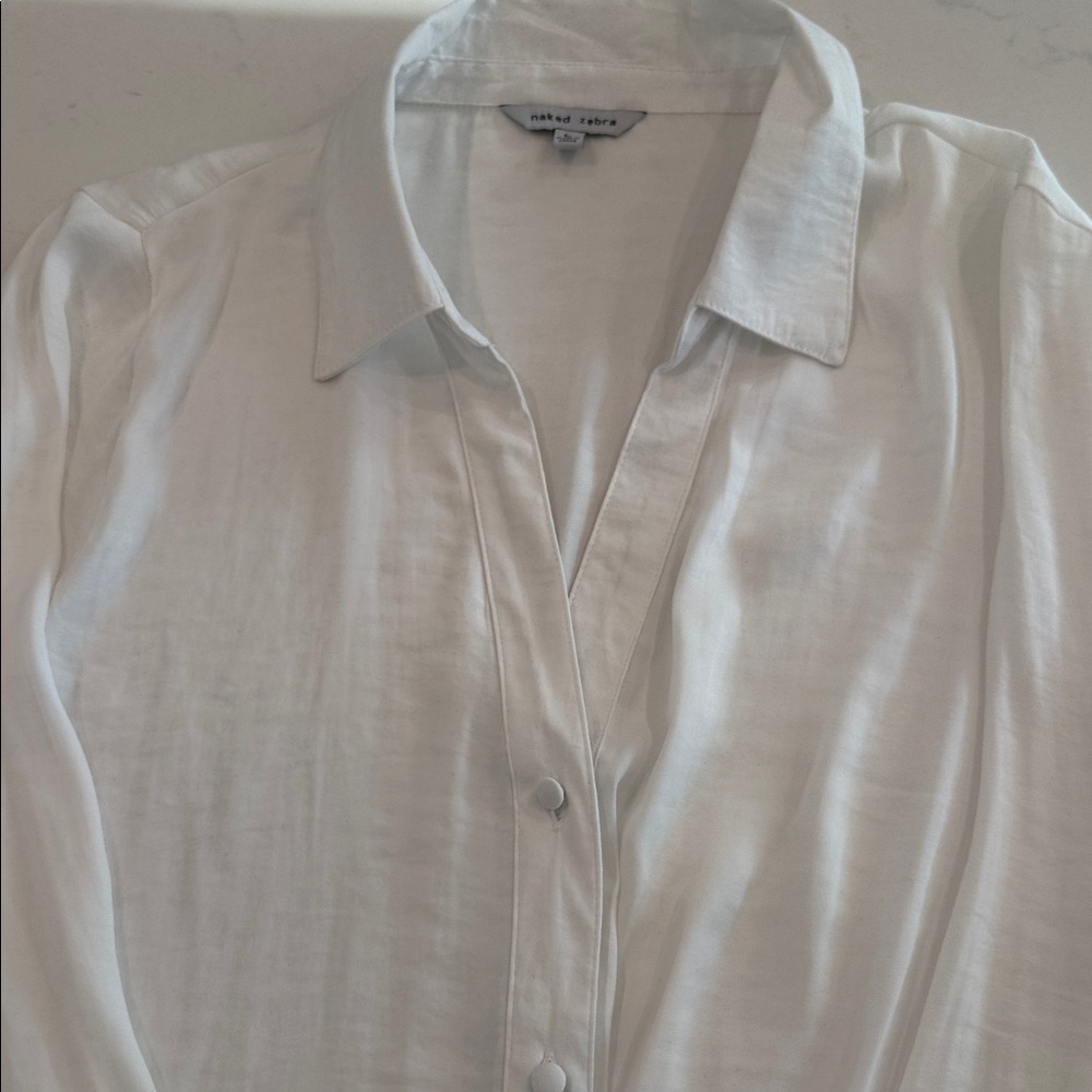 Naked Zebra Classic White Button Down Shirt